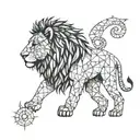 lion 2 chiles  tattoo design idea