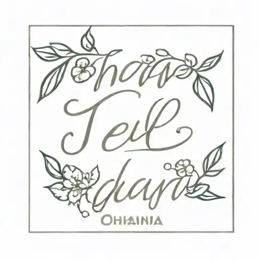 name 'Jelle' and name 'holly' with the word 'ohana'  tattoo design idea