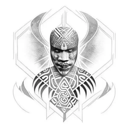 Maori tattoo with linkin Park feel tattoo design idea