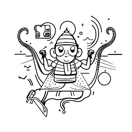 running, swimming, dancing and skating tattoo design idea