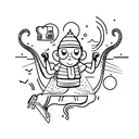 running, swimming, dancing and skating tattoo design idea