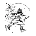 running, swimming, dancing and skating tattoo design idea