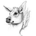 woman with farm animals tattoo design idea