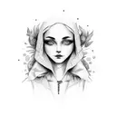 woman with farm animals tattoo design idea