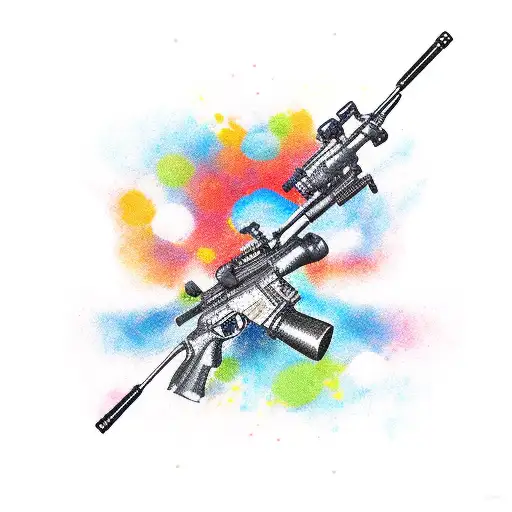 sniper rifle tattoo design idea
