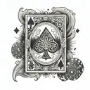 someone holding poker cards tattoo design idea