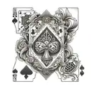 someone holding poker cards tattoo design idea