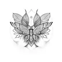 moth with mandala wings tattoo design idea