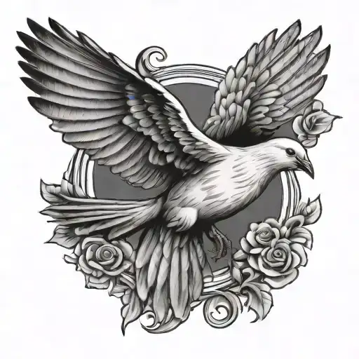 dove flying bird tattoo design idea
