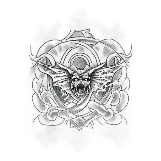 American traditional lord of the rings flowers tattoo design idea