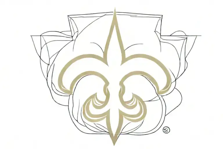 New Orleans Saints logo combined tattoo design idea