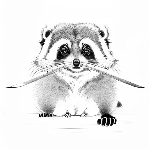 tanuki sitting with soju tattoo design idea