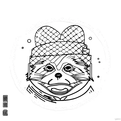 tanuki with soju bottle tattoo design idea