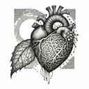A heart with intricate patterns inside, representing the complexity of emotions and thoughts tattoo design idea