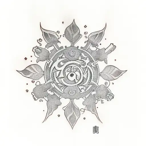 five-leaf grimoire book from black clover anime tattoo design idea
