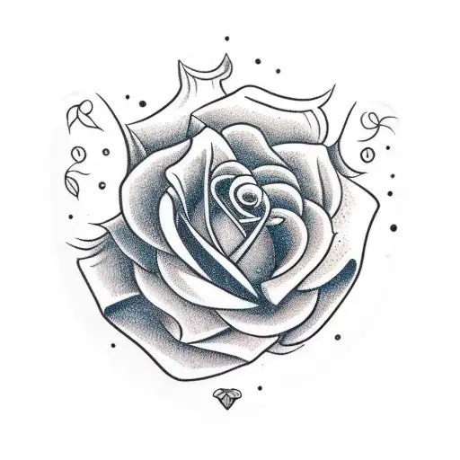 A traditional style rose surrounded by old school tattoo flash designs tattoo design idea