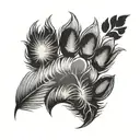 feather paw print tattoo design idea