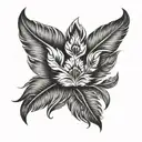 feather paw print tattoo design idea
