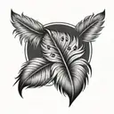 feather paw print tattoo design idea