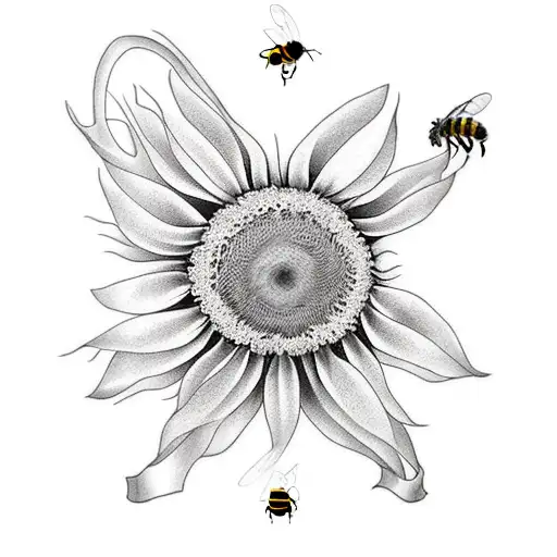 Sunflower, Bees, Jellyfish, Animals, plants, tattoo design idea