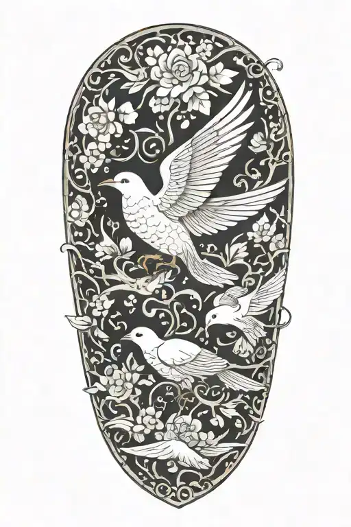 A brick layer's trowel morphing into a bird in flight, symbolizing the struggle with alcoholism tattoo design idea