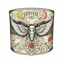 mourning band with spitfire tattoo design idea