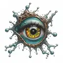 Body horror flash bubbles eyes tattoo design idea