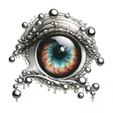 Body horror flash bubbles eyes tattoo design idea