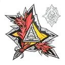 traditional  arrowhead wrapped with an Indian paint brush  tattoo design idea