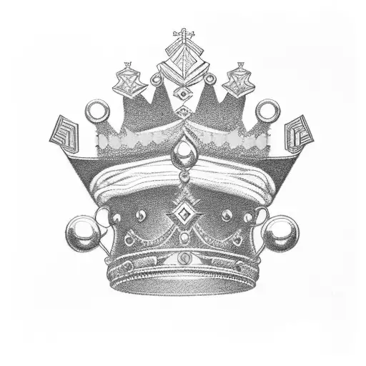 bracelet letter M with crown tattoo design idea