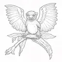 flying lemur with wings open and reading a book tattoo design idea