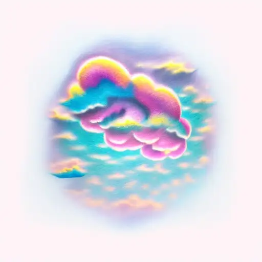 pink cloud  tattoo design idea