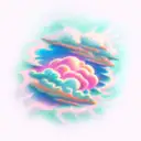 pink cloud  tattoo design idea