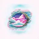pink cloud  tattoo design idea