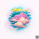 pink cloud  tattoo design idea