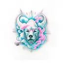 pink cloud  tattoo design idea