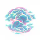 pink cloud  tattoo design idea