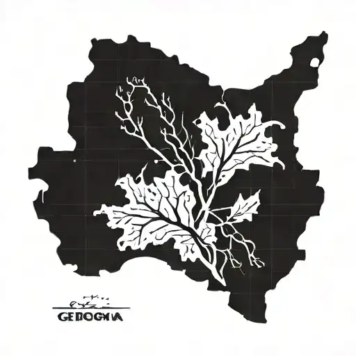 Map of Georgia with black lines, veins should enter and exit the map of Georgia. Veins should be shaded and bulging tattoo design idea