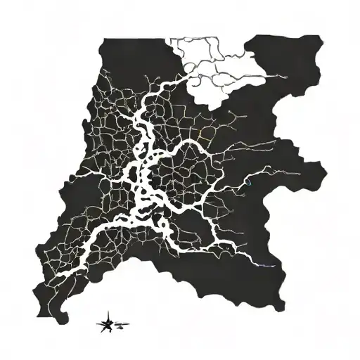 Map of Georgia with black lines, veins should enter and exit the map of Georgia. Veins should be shaded and bulging tattoo design idea