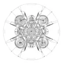 circuit board, five empty circles tattoo design idea