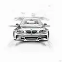 drifting bmw e60 tattoo design idea