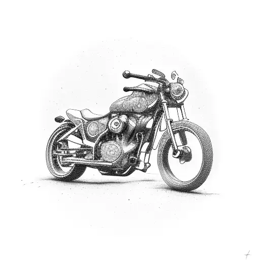 Broken motorcycle chain tattoo design idea