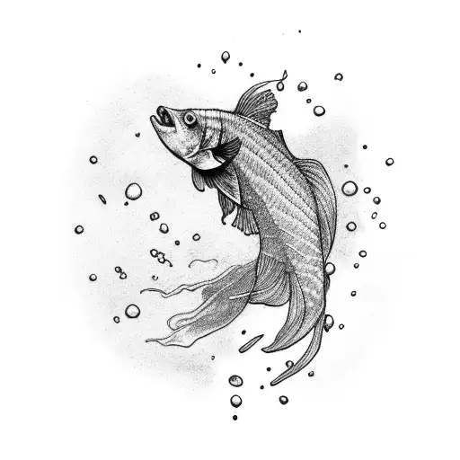 betta fish tattoo design idea