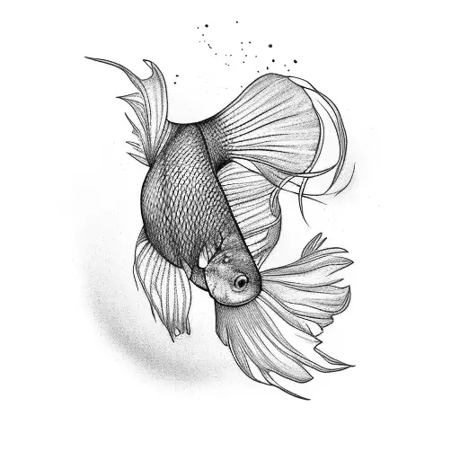 betta fish tattoo design idea