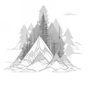 mountain solitude tattoo design idea