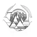 mountain solitude tattoo design idea