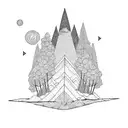 mountain solitude tattoo design idea