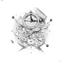 watch movement tattoo design idea