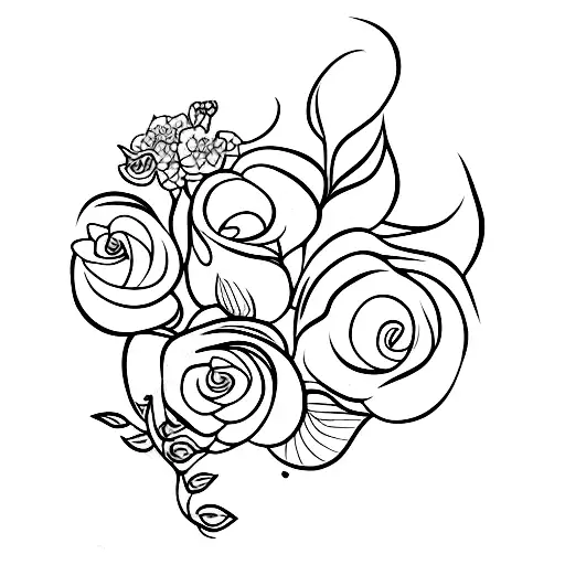 snapdragon flowers and vines  tattoo design idea