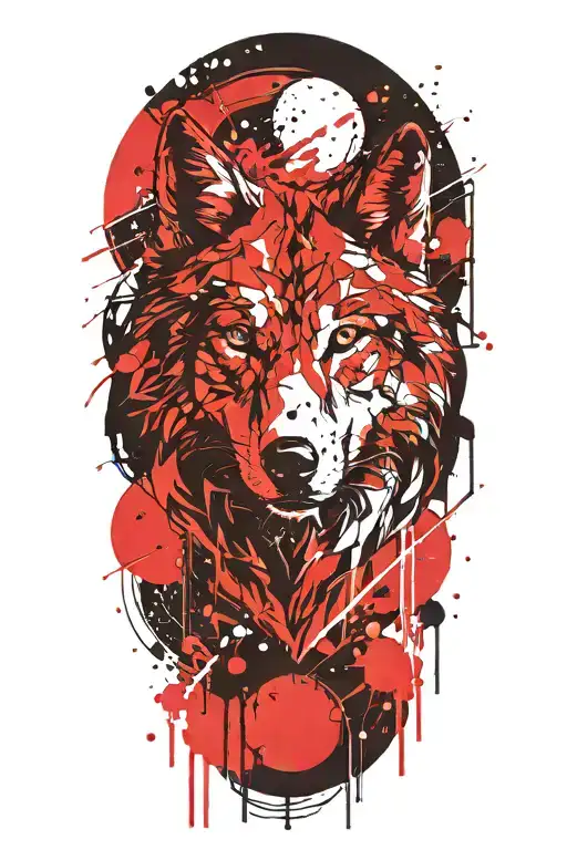 Wolf galaxy tattoo design idea
